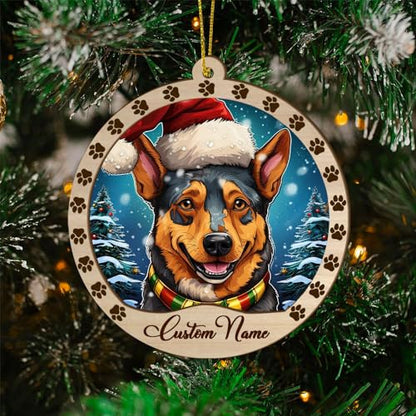 Personalized Australian Cattle Ornament, Australian Cattle Christmas Ornament, Custom Name Australian Cattle Dog Suncatcher for Christmas Tree - color: Australian Cattle