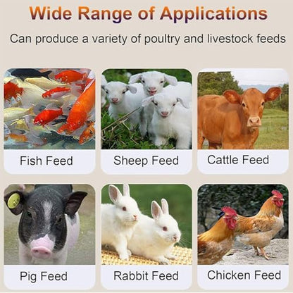 Feed Pellet Machine, Animal Feed Mill Machine, 4KW Copper Motor, 100 kg/h Feed Maker, Feed Pellet Machine, for Cattle, Chicken, Duck, Pig (4mm) - size: 4mm