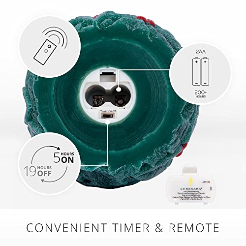 Luminara - Flameless Holiday Crystal Beads Glitter Sphere Candle - Chalky Green - Pack of 1-4x4.25 - Auto Timer Built-in 5-Hour Timer Indoor Use - color: Chalky Green