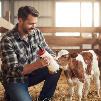 Calf Bottle with Detachable Nipple 2.5L Plastic Nursing Bottle with Regulating Valve and Handle Farm Equipment