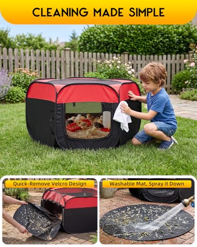 Magicfly Brooder Box for Chick with Heating Plate, 5-in-1 Chicks Starter Kit Includes Brooder Plate, Feeder, Waterer, Perch, Holds up to 15 Chicks, Ducks & Quail