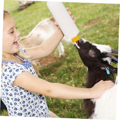 2sets Goat Calf Milk Feeding Bottles Sheep Milk Feeders Farm Small Calf Feeder Replaceable Nipples