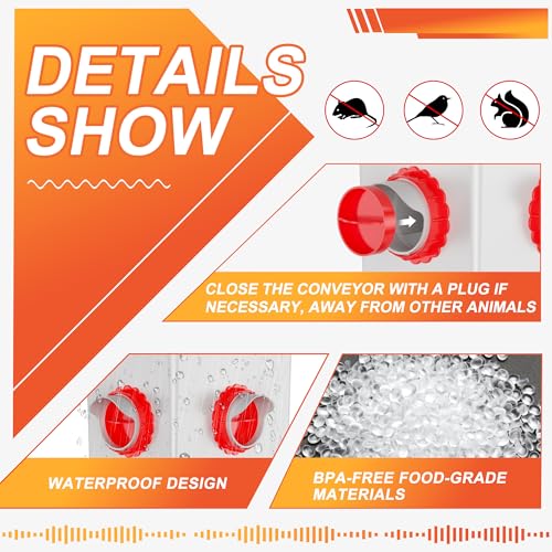 ZenxyHoC DIY Chicken Feeders No Waste, 8 Ports Poultry Feeder with Hole Saw for Buckets Troughs Red - size: 8 Ports