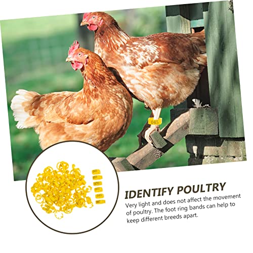 TOYANDONA Adjustable Chicken Leg Bands 1-100 Pcs Plastic Poultry Foot Identification Rings for Chicks Pigeons and Small Birds Sturdy Marking Tools Numbers