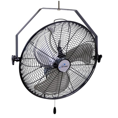 iLiving 20 Inch Wall Mount Fan, 4750 CFM High Velocity Metal Fan with 3 Speeds, Sealed Motor & 360° Tilt, Heavy Duty Wall/Ceiling Mount Fan for Garage, Warehouse, Barn, Greenhouse, Workshop - size: 20 Inches