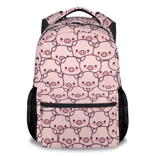 Pig Backpack Gifts, 16 Inch Cute Pig Bookbag Durable, Lightweight, Large Capacity, Funny Animal Backpack for School - color: Style-1