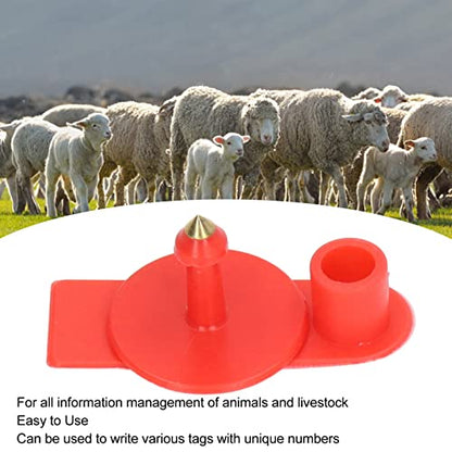 10pcs Blank Cattle Ear Tag, Handwritable Livestock Ear Tag Kit Animal Ear Label Ear Tag Applicator Cow Blank for Goats Sheep Pigs Cows Cattle