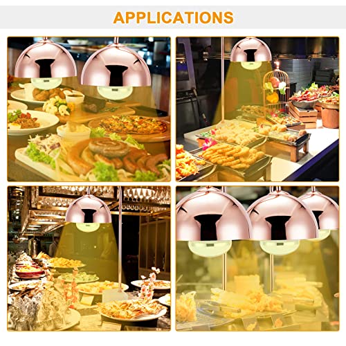 Commercial Food Heat Lamp with Marble Base Infrared Heating Bulb for Food Heating Warmer Light Lamp for Food Service Heat Lamp