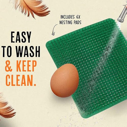 YOUTHINK 6 Pack Washable Nesting Pads, Chicken Nesting Boxes, 12.5 X 11.5 Inch Liners, Reusable Mats, Soft and Proof Water, Cushioned and Breathable, Scratch impervious, Easy to Cut (Green) - color: Green