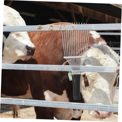 2Pcs Bull Hair Brush Ergonomic Livestock Grooming Rake for Shedding Comfortable Grip Multi Fabric Use for Cashmere and Care and Cattle
