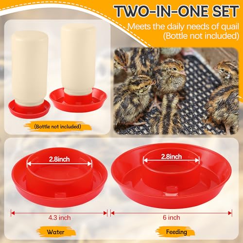 Enhon 2 PCS 2 Sizes Quail Waterer Base, Quail & Chick No Drown Water Base, Safety Waterer and Feeder, Compatible with 2.5inch Threaded Neck Bottle for Brooding Chicks(Bottle not Included) - size: 2 Sizes