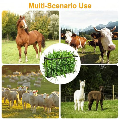 20'' Metal Wall Mount Hay Feeder, 15 Gallon Livestock Feeder for Goats Horses Cattle, Indoor/Outdoor Hay Rack Blanket Holder - size: 20 Inch