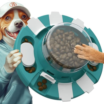 KADTC 2 Level-in-1 Dog Puzzle Toy, Slow Feeder & Enrichment Toy for Dogs | Press-to-release mental stimulation toy that burns energy, fights boredom, and keeps food-motivated dogs focused at mealtime. - color: Matisse green