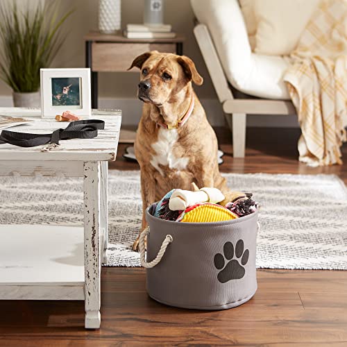 Bone Dry Pet Storage Collection Collapsible Bin, Small Round, Gray - color: Gray, size: Small Round