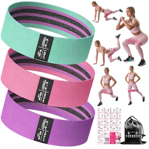 Fabric Resistance Bands for Working Out | Exercise Bands for Women and Men, Booty Bands for Legs and Glute, Yoga, Pilates, Rehab, Fitness and Home Workout - color: Pink