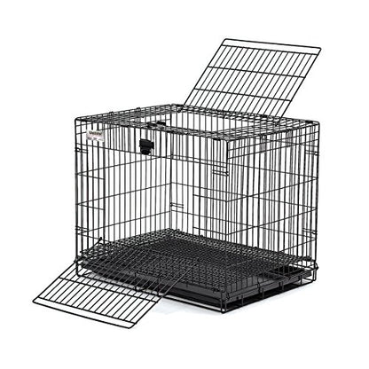 MidWest Homes for Pets Small Wabbitat Rabbit Cage, Grid Mesh Floor, Removable Tray, Top & Front Door Access, Rust Resistant Finish, No Tools Required - size: 25.0"L x 19.0"W x 20.0"H
