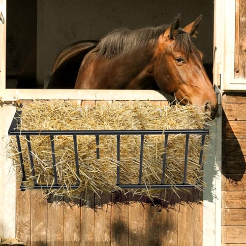 Heavy-Duty Steel Hay Feeder for Livestock – Wall-Mounted Large Capacity Farm Hay Rack with Rust-Resistant Coating