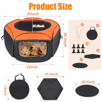Chick Brooder Box, Upgrade Double Door Brooder Box for Chick Starter Kit, Pop-Up Baby Chicken Pen Supplies Brooding Up to 15 Baby Chicks, Duck and Quail - color: Chick Brooder Box