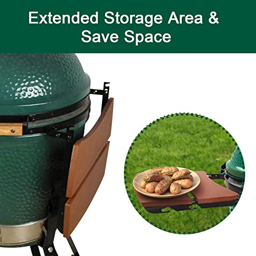Side Shelves Big Green Egg Accessories, Composite 2 Slat Egg Mates for Large Big Green Egg with Folding Side Shelves Replacement Parts Grill & Smoker Accessories - size: L2 Side Shelves