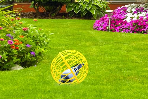 7.8" Ball-Shaped Movable Pigeon Chick Coop, Little Rabbit Duck Guinea Pig Safe Walking Net,Preventing Dog Bites, Predation by Eagles Wolves Cats Eagles, Pet Safety Cage - color: Yellow