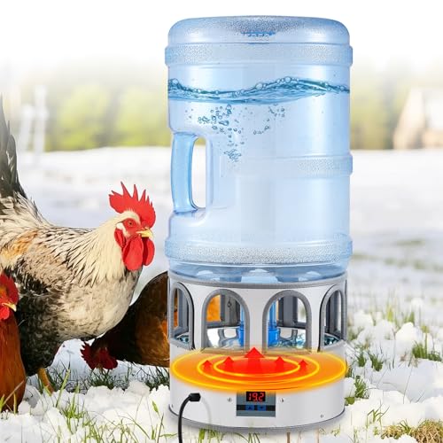 5 Gallon Chicken Waterer for Winter | Heated Chicken Waterer, Temperature Controlling for Ducks, Geese