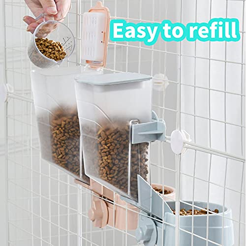 Oncpcare 1L Rabbit Cage Automatic Feeder Food Dish Small Animal Bin Feeder with Lid for Bunny Cat Ferret Chinchilla Guinea Pig - color: Purple
