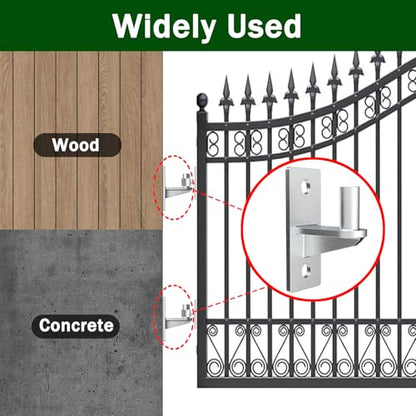 2 Pack Wall Mount Heavy Duty Gate Hinges Cast Gate Hinges Steel Wall Mount Gate Hinge Durable Wall Plate Hinges Fence Post Link Gate Hinge Chain Link Fence Hinge with 5/8'' Hinge Pin