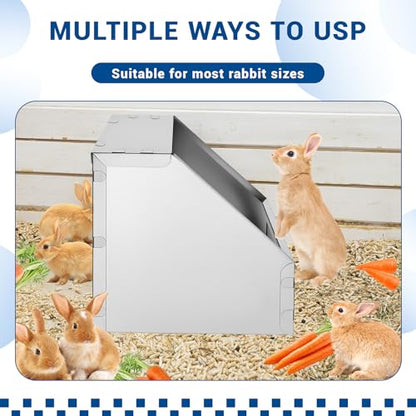 2Pack Rabbit Nesting Box,Galvanized Metal Bunny Small Animal Nest with Removable Floor,Hutch Hideout for Breeding,Durable Easy to Clean Rabbitry Supplies for Rabbits Guinea Pig Small Animals