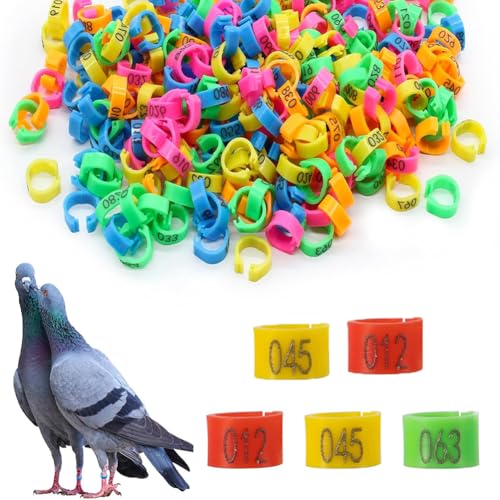 100/200pcs Chicken Leg Rings with 10 Colors, 8/10/12mm Numbered Chicken Identification Leg Band Clip-on Poultry Ankle Strap for Bantam, Duck, Guinea and Medium Size Birds Mixed colors 10mm200pc - size: 10mm200pc