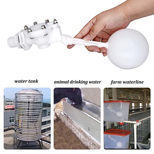 Water Float Valve with Adjustable Arm, Heavy Duty Float Valve 3/4 for Water Tank Pond, High Flow Rate - size: 12.9" in length