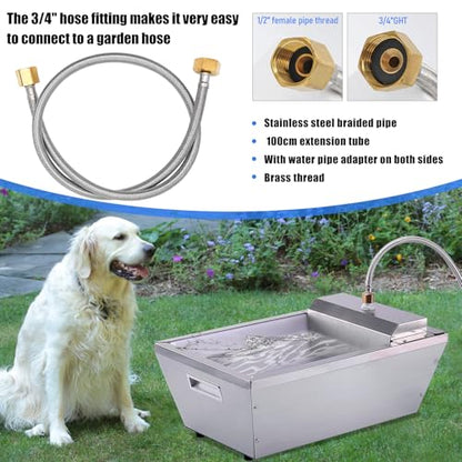 Automatic Dog Water Bowl Dispenser Auto Livestock Water Trough Outdoor Self Filling Waterer for Goat, Cattle, Horse, Pig, Sheep, Dog, Poultry