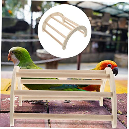 Garneck Natural Wood Chicken Perch Stand for Coop and Brooder Adjustable Chicken Toy Mirror and Stress Relief Features and Birds
