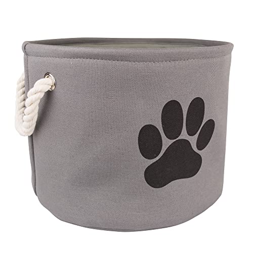 Bone Dry Pet Storage Collection Collapsible Bin, Small Round, Gray - color: Gray, size: Small Round
