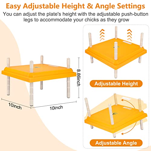 Brooder Heater for Chicks, 12" x 12" Thermostatically Controlled Brooder Heating Plate, Chick Brooder Heater with Adjustable Height and Angle