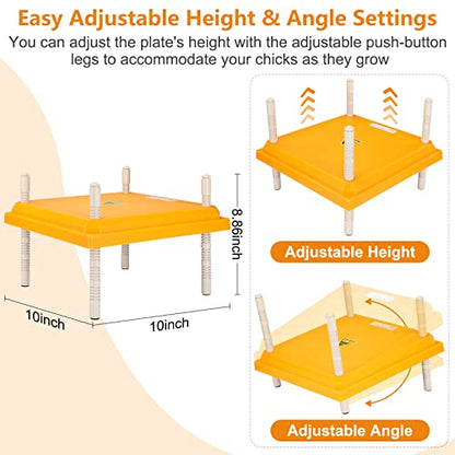 Brooder Heater for Chicks, 12" x 12" Thermostatically Controlled Brooder Heating Plate, Chick Brooder Heater with Adjustable Height and Angle