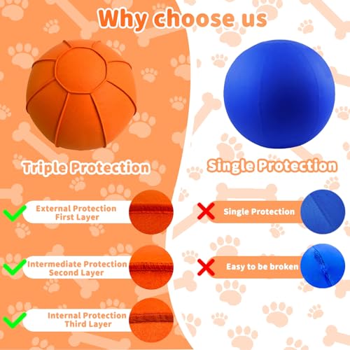 Herding Ball for Dogs, Large Dog Training, Jolly Ball for Australian Shepherd and Collie 25 inch (Orange)