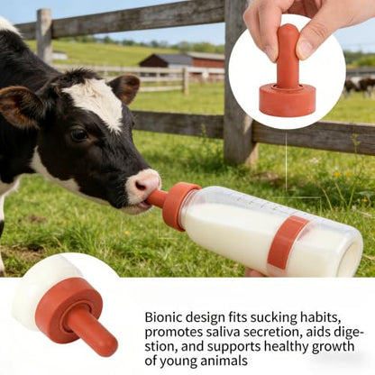 5Pcs Small Animal Milk Drink Nipple, 4.2in Length Rubber Snap On Calf Nipple Livestock Feeding Nursing Watering Supplies
