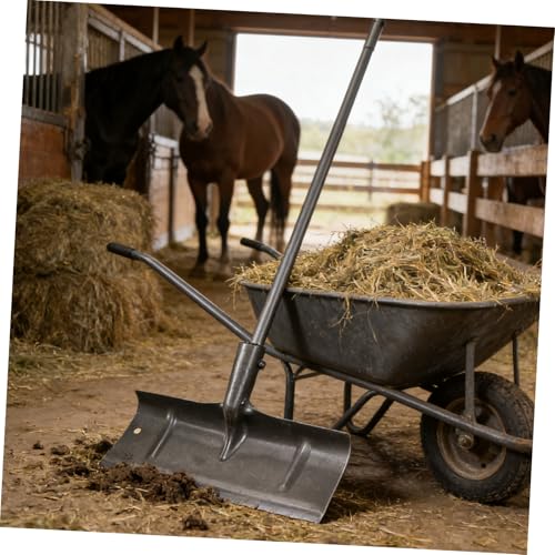 Ergonomic Manganese Steel Manure Spade Head for Livestock Cage Maintenance and Fowl Manure Cleaning Spade Suitable for Farm Settings and Stables with Versatile Usage