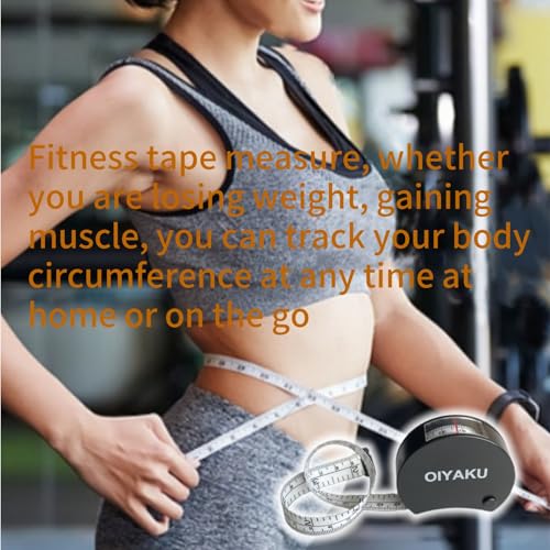 Tape Measure Body Measuring Tape Window Reading Retractable Soft Dual-Scale Tape with Lock Button for Weight Loss Muscle Building Sewing Tailor pet & Medical Measurements 60inch Fashion Tape - color: black