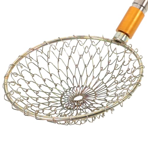 Kisangel 2pcs Chicken Egg Collecting Basket, Portable Metal Wire Holder with Telescopic Handle, Lightweight Egg Grabber for Gathering from Nest Boxes, 59 Inch Max Length