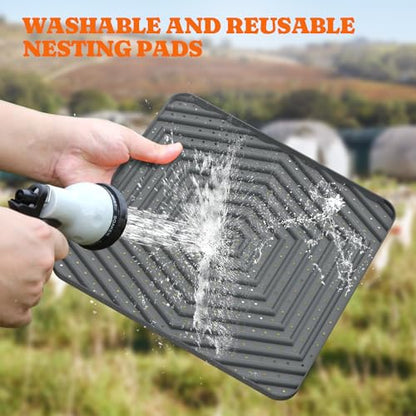 Pawtners Chicken Nesting Box Liners: Washable Nesting Pads for Laying Eggs, 12x12, 10 Pack - color: Grey - 10Pack