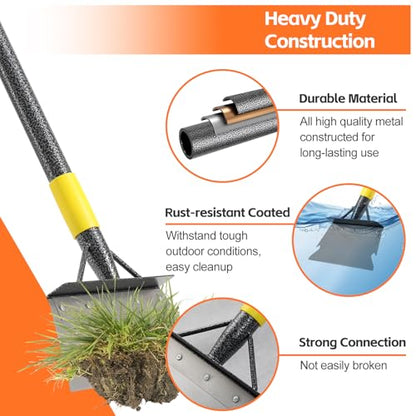Garden Shovel, Weeding Tool, Multifunctional Garden Cleaning Shovels, 72 Inch Floor Scraper Long Handle, Heavy Duty Metal Flat Spade Shovel for Lawn Edging, Crack Weeder, Ice Chopper, Snow Shovel - size: 72"