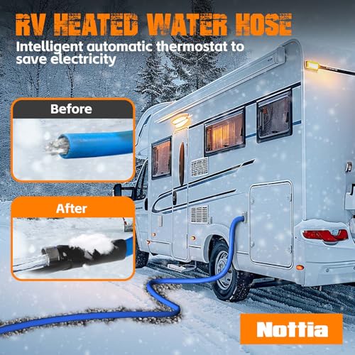 50FT Heated Water Hose for RV, Freeze Protection to -45°F, Lead-Free & BPA-Free, Safe for Campers, Gardening, Livestock, Home Use - size: 50FT
