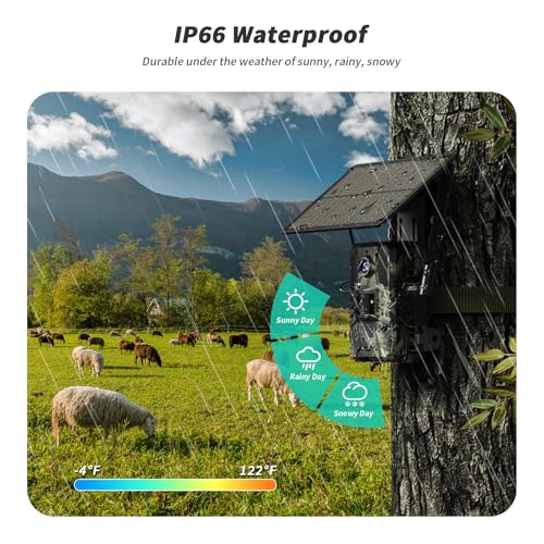 SEHMUA Trail Camera Cellular Trail Cameras 2K Live Streaming 4G LTE Cellular Gen 3rd Solar Powered Game Camera Remote Phone Access Playback Motion Activated 0.2s Trigger Time Green