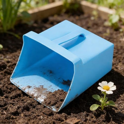 Large Feed Scoop, Enclosed Bucket Design, 21x24.5x10.5cm, Livestock Feed Side Handle Scoop, Animal Feeding Shovel, Sturdy Edges, for Bird Horse Goat Sheep Cattle Restaurant Kitchen