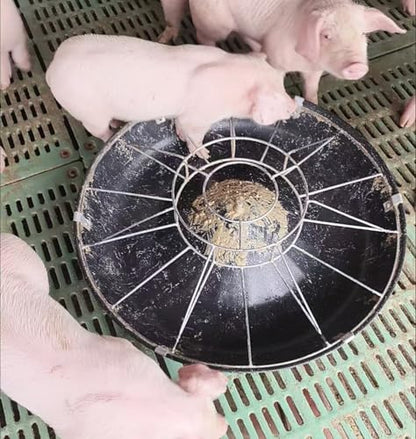 8 12 14 16 Holes Piglet Feeder Trough with Screws, Plastic Round Livestock Water Trough, Anti-Waste Pasture Feeding Equipment for Poultry(Double Rack,63cm/24.8"(12 Slots)) - color: Double Rack, size: 63cm/24.8"(12 Slots)
