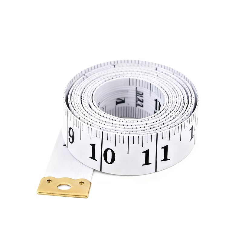 Soft Tape Measure Dual Scale Standard & Metric Measurements Tape Scale Body Measuring Tape for Weight Loss Tailor Craft Ruler 60 Inches (White) - color: White