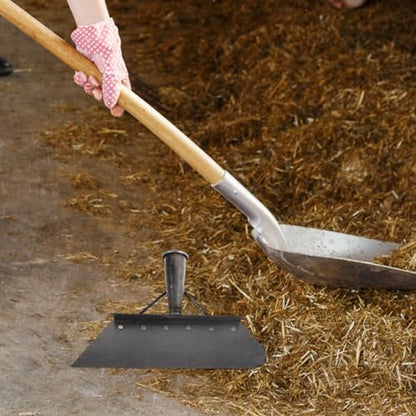Toyvian Manganese Steel Farm Shovel Cleaning Scraper for Livestock Manure Removal 32cm Heavy Duty Poultry and Barn Cleaning Tool for Stable and Pasture Maintenance