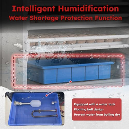 Cabinet Incubator for Hatching Eggs,400 Eggs Incubator with Automatic Egg Turning and Humidity Control,Commercial Large Cabinet Hatcher for Chicken, Duck, Quail,Birds Eggs (Red,400-Egg) - size: 400-Egg