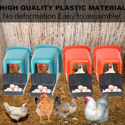 10-Pack Chicken Nesting Boxes with Perch, Roll-Out Laying Boxes for Hens,Egg Nesting Box for Chicken Coop, Large